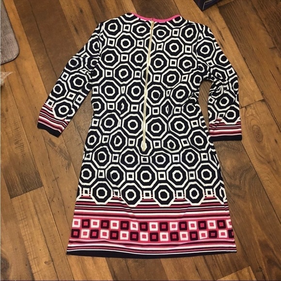 Eliza J Geometric Shift Dress Navy Hot Pink 4 Petite 4P A - Picture 6 of 6